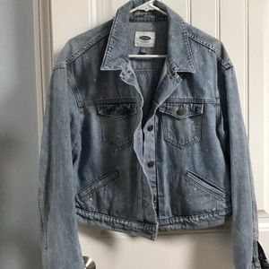 Distressed jean jacket